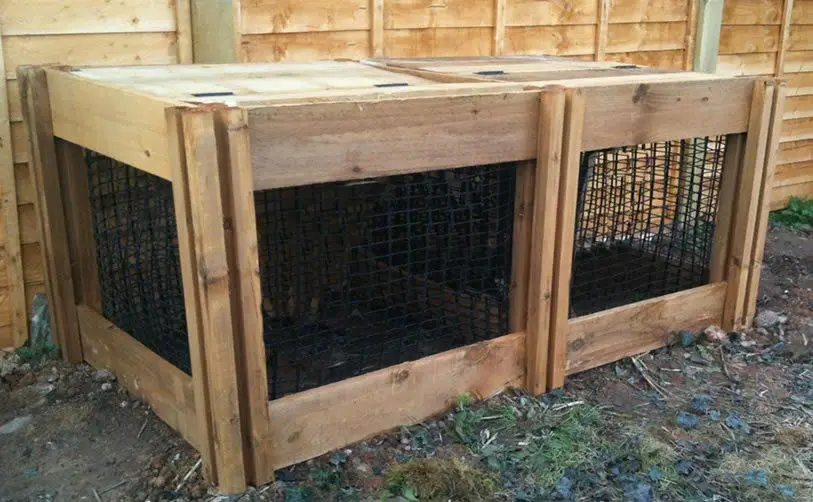1200 Blackdown Range Double Leaf Mould Wooden Composter With Lids 3 1200 Blackdown Range Double Leaf Mould Wooden Composter With Lids