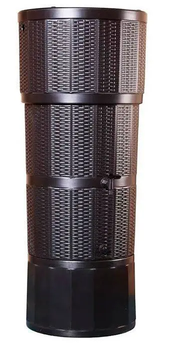 150L Rattan Wicker Effect Polybutt Water Butt - Oak Brown 4 150L Rattan Wicker Effect Polybutt Water Butt - Oak Brown - Image 2