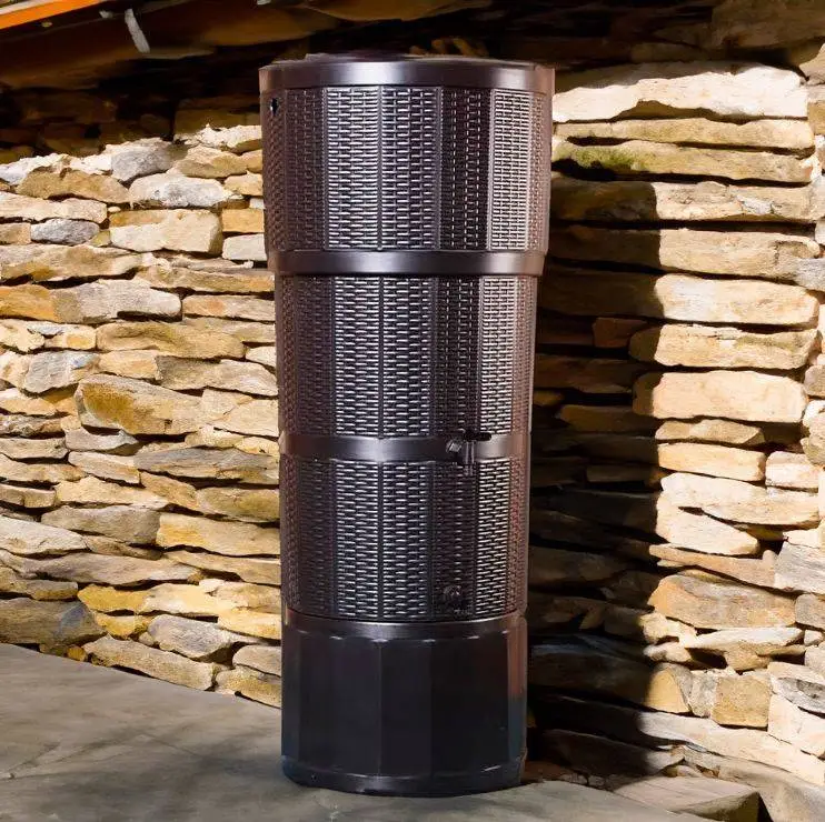 150L Rattan Wicker Effect Polybutt Water Butt - Oak Brown 3 150L Rattan Wicker Effect Polybutt Water Butt - Oak Brown