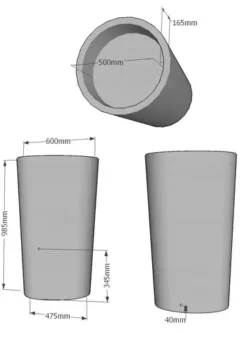 180L Garden Planter Water Butt Purple 9 180L Garden Planter Water Butt Purple -Grosafe Shop 180l dimensions 3 png