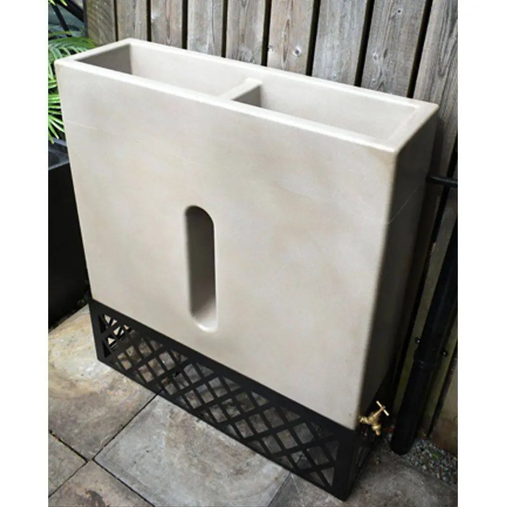 280L Slimline Water Butt Planter - Antique Stone 3 280L Slimline Water Butt Planter - Antique Stone