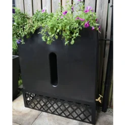 280L Slimline Water Butt Planter - Black