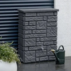 300L Maurano Stone Effect Water Butt - Charcoal