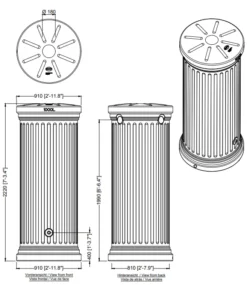 1000L Column Water Tank - Stone Grey -Grosafe Shop 3 4500 and 1 1000l column water tank 1 png