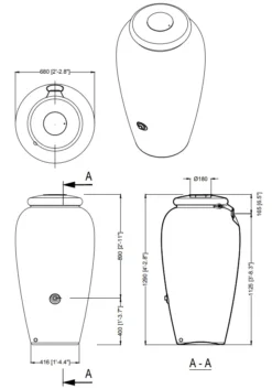 300L Rainwater Amphora Water Butt -Grosafe Shop 3 4527 300l rainwater amphora png