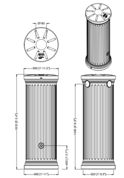 330L Column Water Tank In Stone Grey 8 330L Column Water Tank In Stone Grey -Grosafe Shop 3 4535 and 6 330 columns 1 png