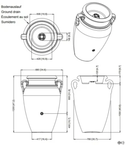 360L Antique Amphora Water Butt In Granite 9 360L Antique Amphora Water Butt In Granite -Grosafe Shop 3 4541 2 and 3 360 amphora png