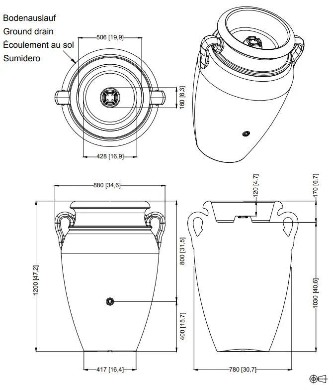 360L Antique Amphora Water Butt In Granite 6 360L Antique Amphora Water Butt In Granite - Image 4