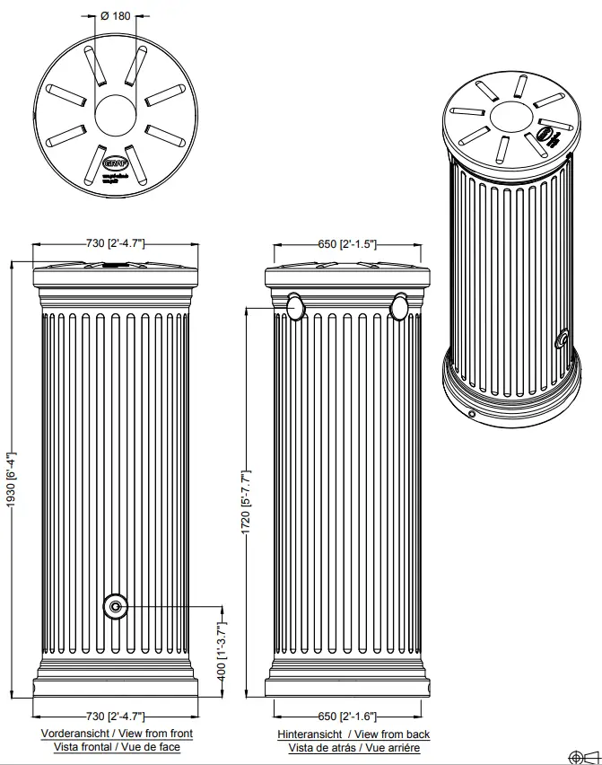 500L Column Water Tank In Sand Beige 6 500L Column Water Tank In Sand Beige - Image 4