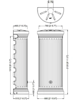 550L Column Wall Water Tank - Stone Grey -Grosafe Shop 3 4555 and 6 550l column tank 2 png
