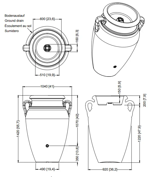 600L Antique Amphora Water Butt - Terracotta Effect 6 600L Antique Amphora Water Butt - Terracotta Effect - Image 4