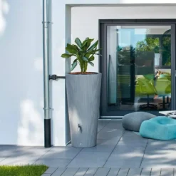 220 Litres Linus 2 In 1 Water Tank Planter In Zink Grey