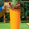 150L RainBowl Flower Water Butts With Planter In Mango Orange -Grosafe Shop 3p technik 150l rainbowl flower water butts planter orange jpg