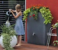 275L Noblesse Decorative Water Butt - Charcoal -Grosafe Shop 3p technik noblesse decorative water butt tanks charcoal 2 jpg