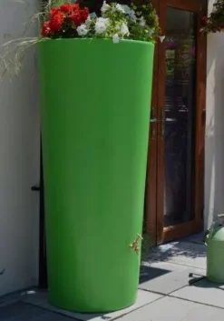 380L Garden Planter Water Butt Apple Green With Tap Kit & Diverter