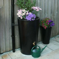 180L Garden Planter Water Butt Black