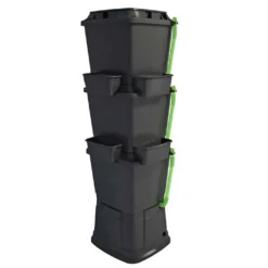 200L Rainwater Terrace Water Butt Planter - 3 Tier - Black