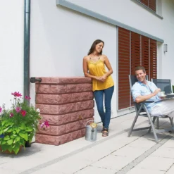 400L Rocky Wall Water Tank In Red Stone