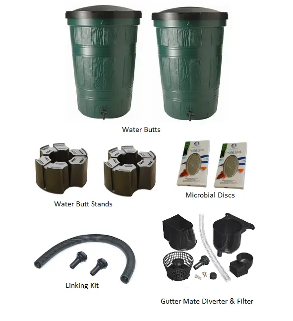200L Garden Lake Water Butt Twin Pack Kit With Stand, Diverter & Linking Kit 5 200L Garden Lake Water Butt Twin Pack Kit With Stand, Diverter & Linking Kit - Image 3