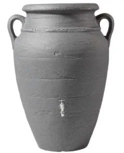 260L Antique WALL Amphora Water Butt - Granite -Grosafe Shop graf 260 litre antique wall amphora water butt tank granite grey 1 jpg