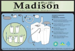 Algreen 185L Madison Rain Barrel In Terracotta Effect -Grosafe Shop madison png