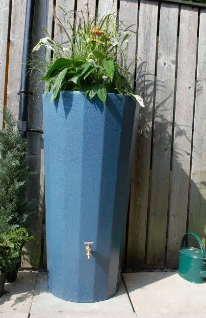 255L Metropolitan Water Butt With Planter In Blue Marble 3 255L Metropolitan Water Butt With Planter In Blue Marble