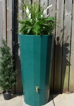 255L Metropolitan Water Butt With Planter In Dark Green