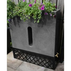 280L Slimline Water Butt Planter - Millstone Grit