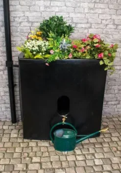 375 Litre Oasis Water Butt Planter - Black