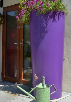 380L Garden Planter Water Butt Purple With Tap Kit & Diverter