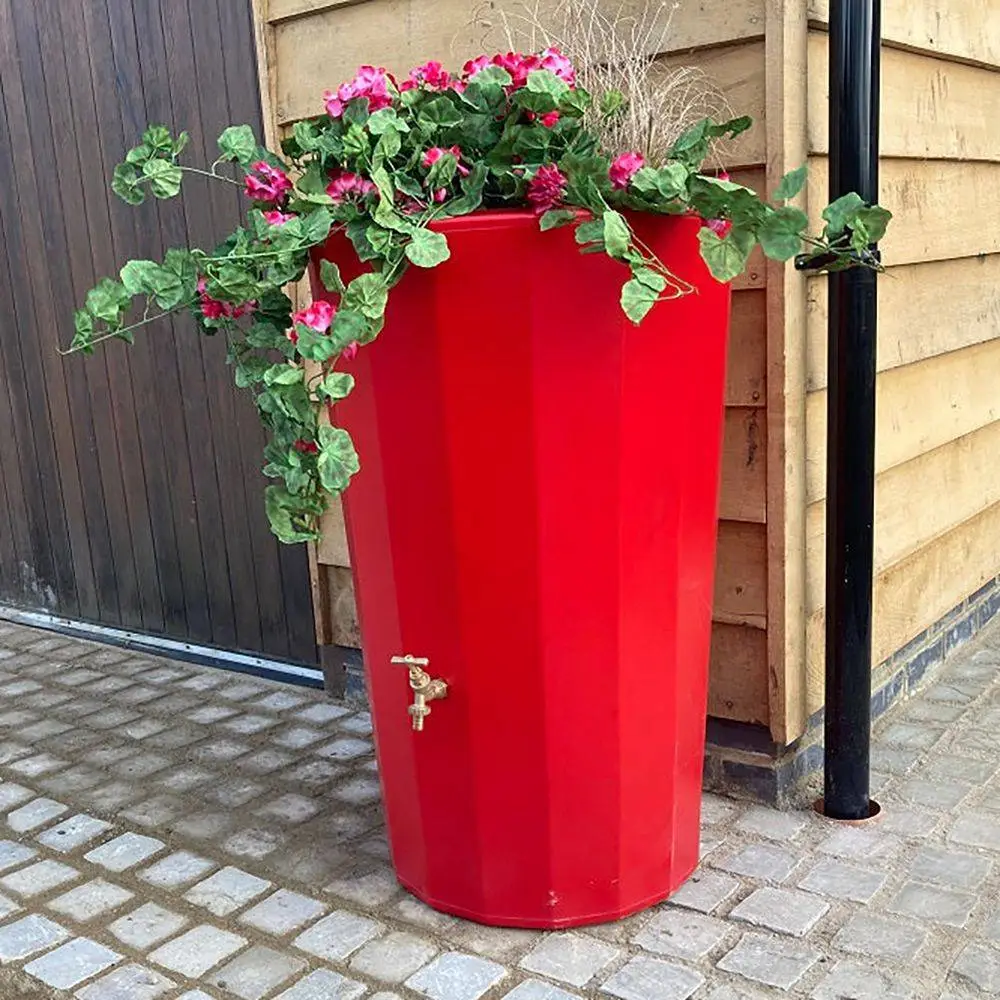 165L Midi Metropolitan Water Butt Planter - Red 3 165L Midi Metropolitan Water Butt Planter - Red