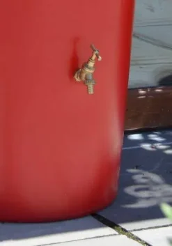 380L Garden Planter Water Butt Red With Tap Kit & Diverter -Grosafe Shop red 2 jpg