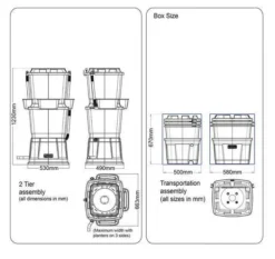 134L Rainwater Terrace Water Butt Planter - 2 Tier - Black -Grosafe Shop rwt 2t 134l 1024x1024 copy jpg