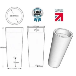 380L Garden Planter Water Butt Sandstone With Tap Kit & Diverter -Grosafe Shop size jpg
