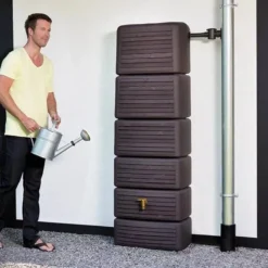 Grosafe Shop 14 330L Slim Wood Decor Rainwater Wall Tank