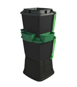 134L Rainwater Terrace Water Butt Planter - 2 Tier - Black & Dark Green -Grosafe Shop untitled 3 png